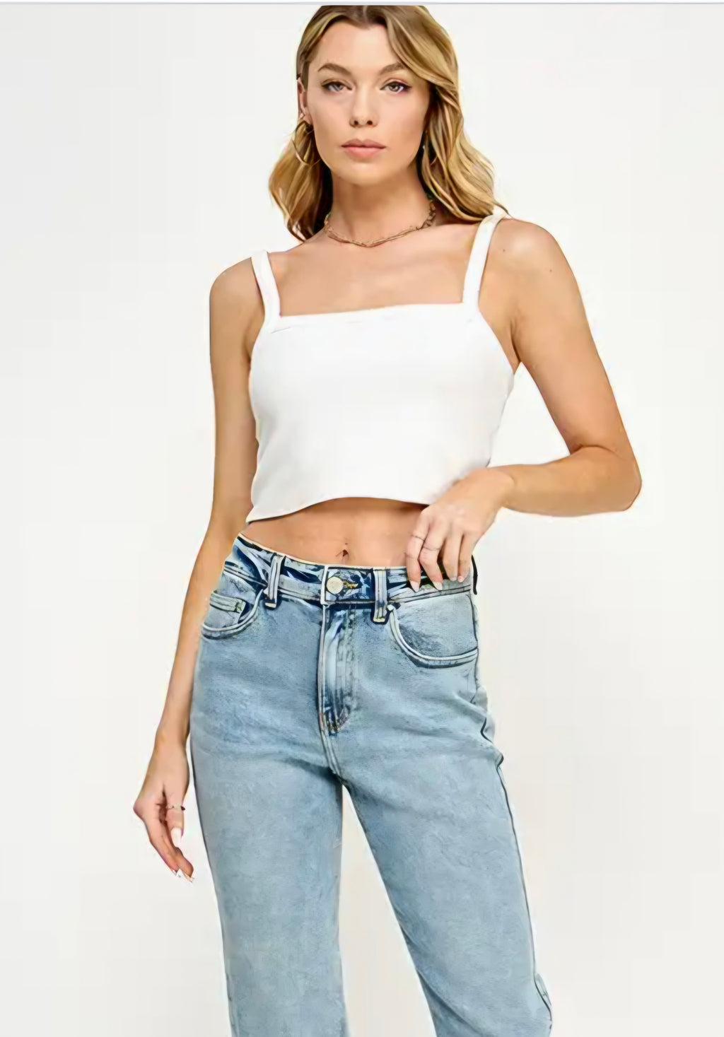 High Rise Straight Ankle Jeans