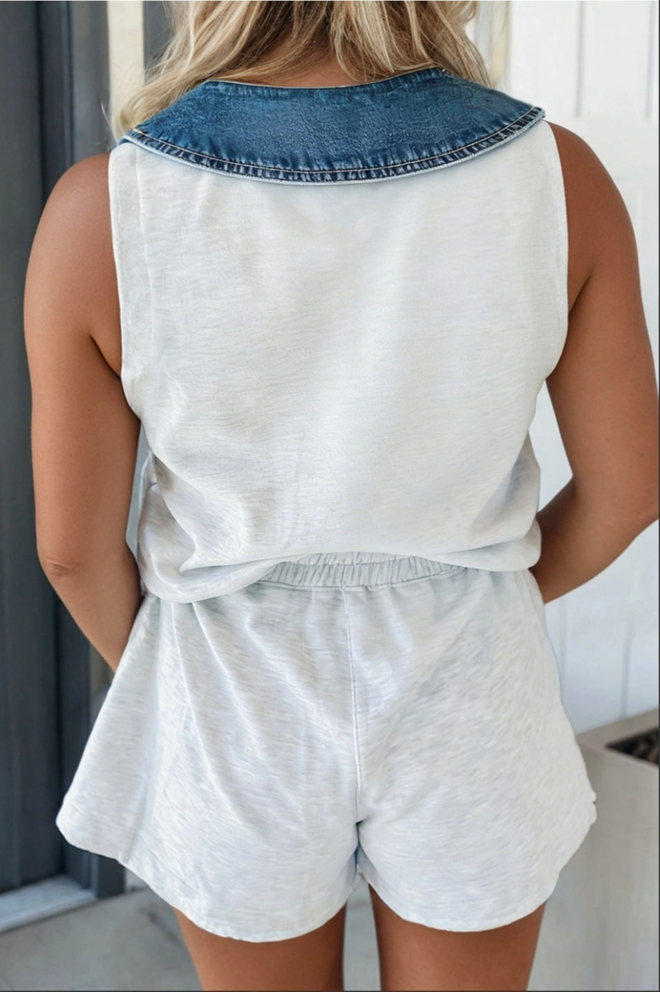 Blue Baby Jean Sweats Top/Shorts